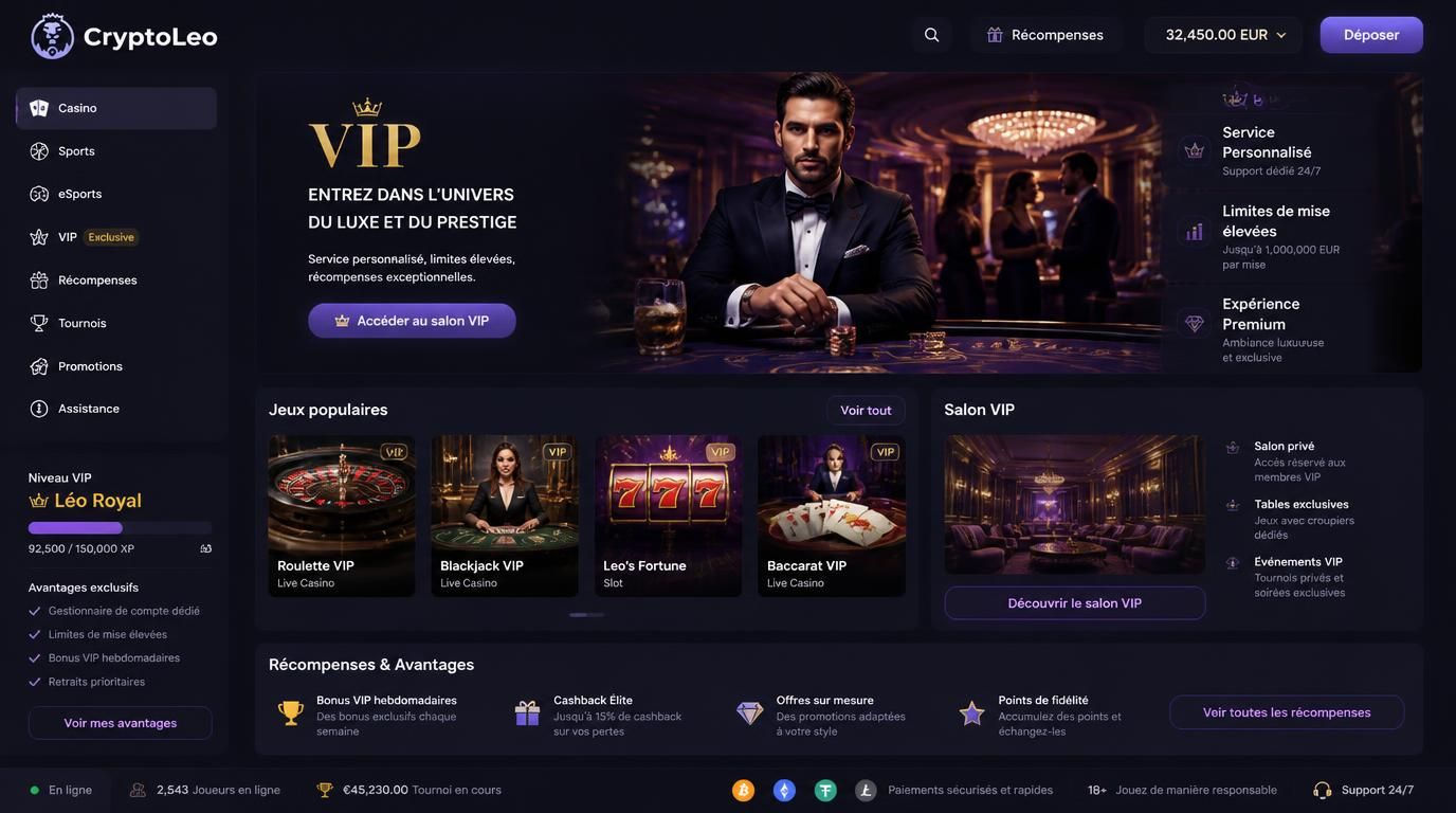 Image illustrant lâespace VIP avec service haut de gamme et rĂ©compenses pour joueurs sĂ©rieux